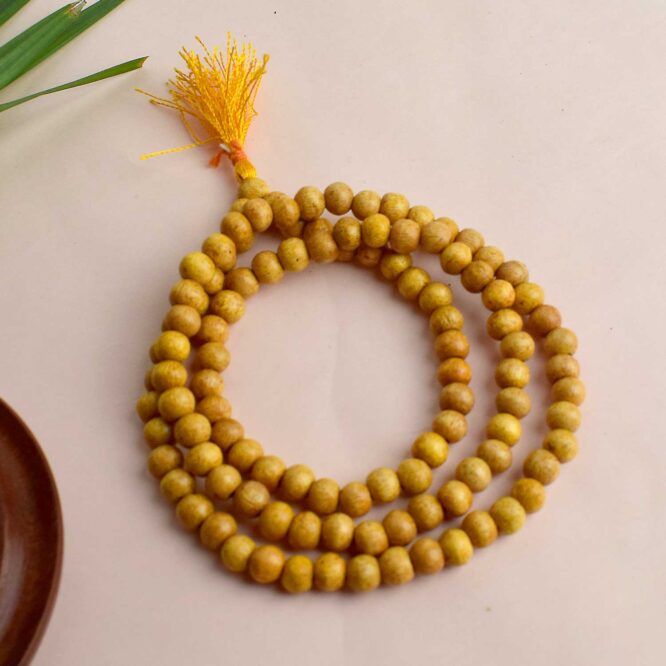 White Chandana Mala 8mm